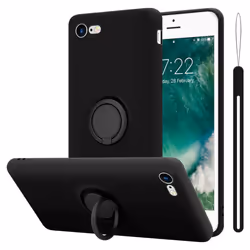 Cadorabo Case for Apple iPhone 7 / 7S / 8 / SE 2020 Cover Protection TPU Silicone Gel Back case Fokus Ring - LIQUID BLACK