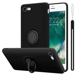 Cadorabo Case for Apple iPhone 7 / 7S / 8 / SE 2020 Cover Protection TPU Silicone Gel Back case Fokus Ring - LIQUID BLACK