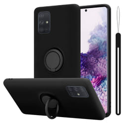 Cadorabo Case for Samsung Galaxy A71 4G Cover Protection TPU Silicone Gel Back case Fokus Ring - LIQUID BLACK