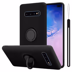 Cadorabo Case for Samsung Galaxy S10 4G Cover Protection TPU Silicone Gel Back case Fokus Ring - LIQUID BLACK
