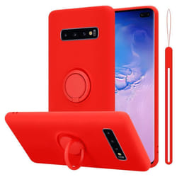 Cadorabo Case for Samsung Galaxy S10 4G Cover Protection TPU Silicone Gel Back case Fokus Ring - LIQUID RED