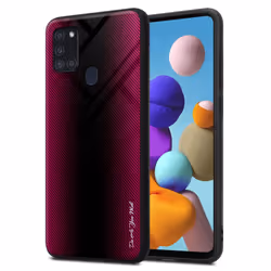 Cadorabo Case for Samsung Galaxy A21s Cover Protection back case TPU Silicone - CRIMSON PINK