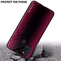 Cadorabo Case for Samsung Galaxy A21s Cover Protection back case TPU Silicone - CRIMSON PINK
