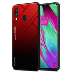 Cadorabo Case for Samsung Galaxy A40 Cover Protection TPU Silicone Gel  Back case - RED - BLACK