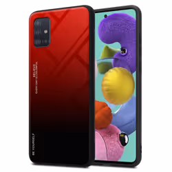 Cadorabo Case for Samsung Galaxy A51 4G / M40s Cover Protection TPU Silicone Gel  Back case - RED - BLACK