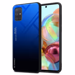 Cadorabo Case for Samsung Galaxy A71 4G Cover Protection TPU Silicone Gel Back case - BLUE - BLACK