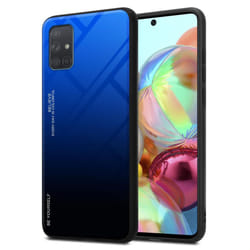 Cadorabo Case for Samsung Galaxy A71 4G Cover Protection TPU Silicone Gel  Back case - BLUE - BLACK