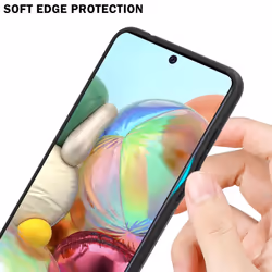 Cadorabo Case for Samsung Galaxy A71 4G Cover Protection TPU Silicone Gel  Back case - BLUE - BLACK