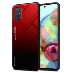 Cadorabo Case for Samsung Galaxy A71 4G Cover Protection TPU Silicone Gel  Back case - RED - BLACK