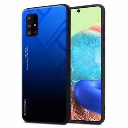 Cadorabo Case for Samsung Galaxy A71 5G Cover Protection TPU Silicone Gel  Back case - BLUE - BLACK