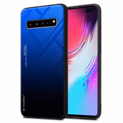 Cadorabo Case for Samsung Galaxy S10 5G Cover Protection TPU Silicone Gel Back case - BLUE - BLACK