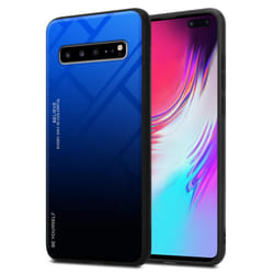 Cadorabo Case for Samsung Galaxy S10 5G Cover Protection TPU Silicone Gel  Back case - BLUE - BLACK