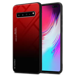 Cadorabo Case for Samsung Galaxy S10 5G Cover Protection TPU Silicone Gel  Back case - RED - BLACK