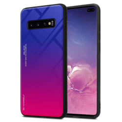 Cadorabo Case for Samsung Galaxy S10 PLUS Cover Protection TPU Silicone Gel  Back case - PURPLE - RED
