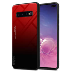 Cadorabo Case for Samsung Galaxy S10 PLUS Cover Protection TPU Silicone Gel  Back case - RED - BLACK