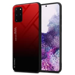 Cadorabo Case for Samsung Galaxy S20 PLUS Cover Protection TPU Silicone Gel Back case - ROT - SCHWARZ, Samsung Galaxy S20 PLUS