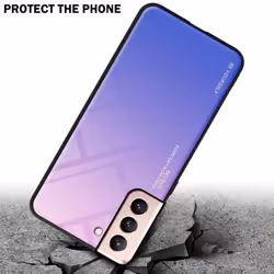 Cadorabo Case for Samsung Galaxy S21 5G Cover Protection TPU Silicone Gel Back Two-colour Back Case - PINK - BLUE