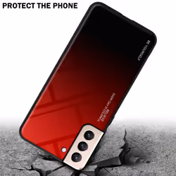 Cadorabo Case for Samsung Galaxy S21 PLUS Cover Protection TPU Silicone Gel  Back case - RED - BLACK