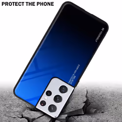 Cadorabo Case for Samsung Galaxy S21 ULTRA Cover Protection TPU Silicone Gel  Back case - BLAU - SCHWARZ, Samsung Galaxy S21 ULTRA
