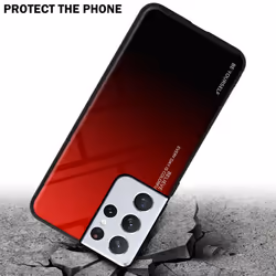 Cadorabo Case for Samsung Galaxy S21 ULTRA Cover Protection TPU Silicone Gel Back case - ROT - SCHWARZ, Samsung Galaxy S21 ULTRA