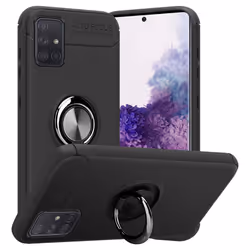 Cadorabo Case for Samsung Galaxy A71 4G Cover Protection back case Ring TPU Silicone - BLACK - GREY