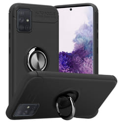 Cadorabo Case for Samsung Galaxy A71 4G Cover Protection back case Ring TPU Silicone - BLACK - GREY