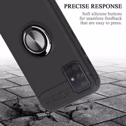 Cadorabo Case for Samsung Galaxy A71 4G Cover Protection back case Ring TPU Silicone - BLACK - GREY