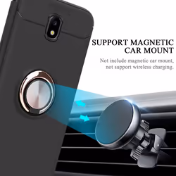Cadorabo Case for Samsung Galaxy J3 2017 Cover Protection back case with focus ring TPU Silicone - BLACK - ROSE GOLD