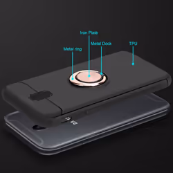 Cadorabo Case for Samsung Galaxy J3 2017 Cover Protection back case with focus ring TPU Silicone - BLACK - ROSE GOLD