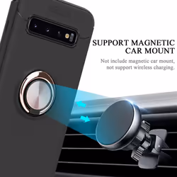 Cadorabo Case for Samsung Galaxy S10 4G Cover Protection back case Ring TPU Silicone - BLACK - ROSE GOLD