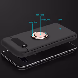 Cadorabo Case for Samsung Galaxy S10 4G Cover Protection back case Ring TPU Silicone - BLACK - ROSE GOLD