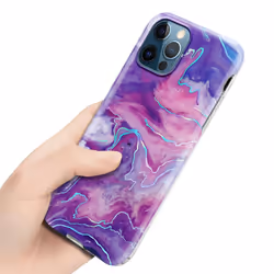 Cadorabo Case for Apple iPhone 12 PRO MAX TPU Silicone Cover Protection - Purple Pink Marble No. 19