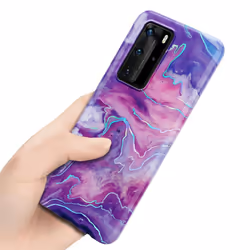 Cadorabo Case for Huawei P40 PRO / P40 PRO+ TPU Silicone Cover Protection - Purple Pink Marble No. 19