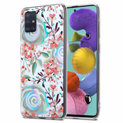 Cadorabo Flower Case for Samsung Galaxy A51 4G / M40s Cover Protection TPU - PEACH BLOSSOMS