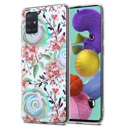 Cadorabo Flower Case for Samsung Galaxy A51 4G / M40s Cover Protection TPU - PEACH BLOSSOMS