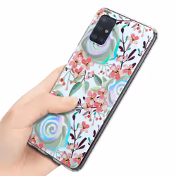 Cadorabo Flower Case for Samsung Galaxy A51 4G / M40s Cover Protection TPU - PEACH BLOSSOMS