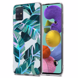 Cadorabo Flower Case for Samsung Galaxy A51 4G / M40s Cover Protection TPU - BANANA LEAVES