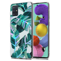 Cadorabo Flower Case for Samsung Galaxy A51 4G / M40s Cover Protection TPU - BANANA LEAVES