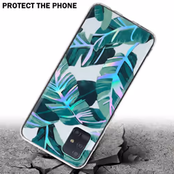 Cadorabo Flower Case for Samsung Galaxy A51 4G / M40s Cover Protection TPU - BANANA LEAVES