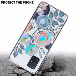 Cadorabo Flower Case for Samsung Galaxy A51 4G / M40s Cover Protection TPU - PEONIES FLOWERS