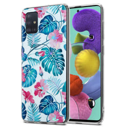 Cadorabo Flower Case for Samsung Galaxy A51 4G / M40s Cover Protection TPU - TURTLE LEAVES