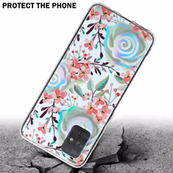 Cadorabo Flower Case for Samsung Galaxy A71 4G Cover Protection TPU - PEACH BLOSSOMS