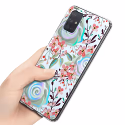 Cadorabo Flower Case for Samsung Galaxy A71 4G Cover Protection TPU - PEACH BLOSSOMS