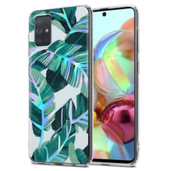 Cadorabo Flower Case for Samsung Galaxy A71 4G Cover Protection TPU - BANANA LEAVES