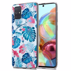 Cadorabo Flower Case for Samsung Galaxy A71 4G Cover Protection TPU - TURTLE LEAVES