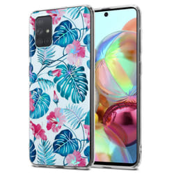 Cadorabo Flower Case for Samsung Galaxy A71 4G Cover Protection TPU - TURTLE LEAVES