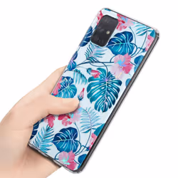 Cadorabo Flower Case for Samsung Galaxy A71 4G Cover Protection TPU - TURTLE LEAVES