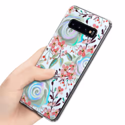 Cadorabo Flower Case for Samsung Galaxy S10 4G Cover Protection TPU - PEACH BLOSSOMS