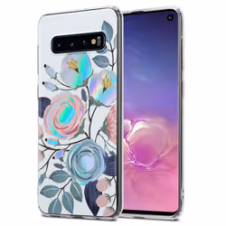 Cadorabo Flower Case for Samsung Galaxy S10 4G Cover Protection TPU - PEONIES FLOWERS