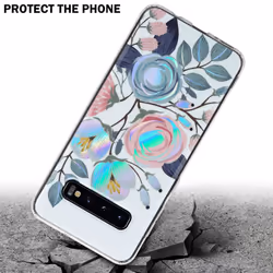 Cadorabo Flower Case for Samsung Galaxy S10 4G Cover Protection TPU - PEONIES FLOWERS